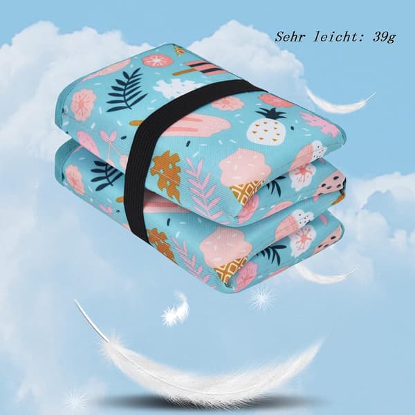 【BQ】2-pack hopfällbar sittdyna Vattentät sittdyna med 2 förvaringsfack