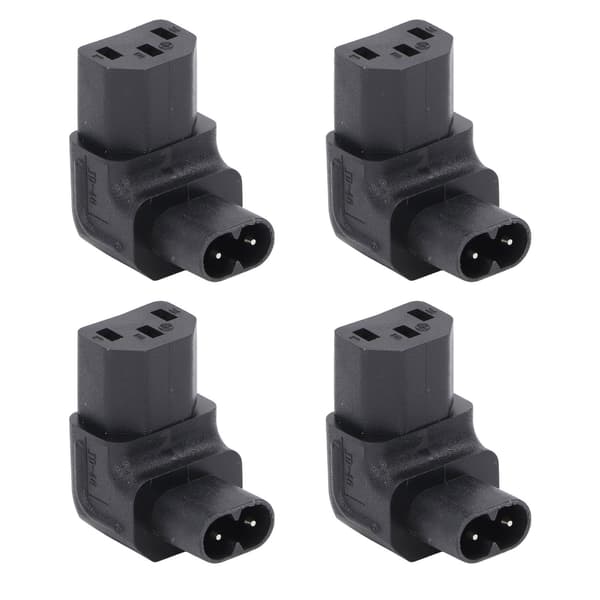 IEC320 C8 til C13 Strømadapter Han til Hun 90 Graders Stik til Printer Scanner 4 stk 250V