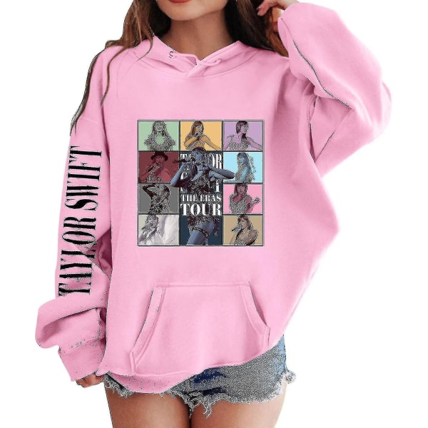 Luvtröjor för flickor 1989 Casual Taylor-tröja Barn Pojkar Swifts Pullover Konsertdräkt med huva för 4-14 år 04 pink 13 to 14 Years