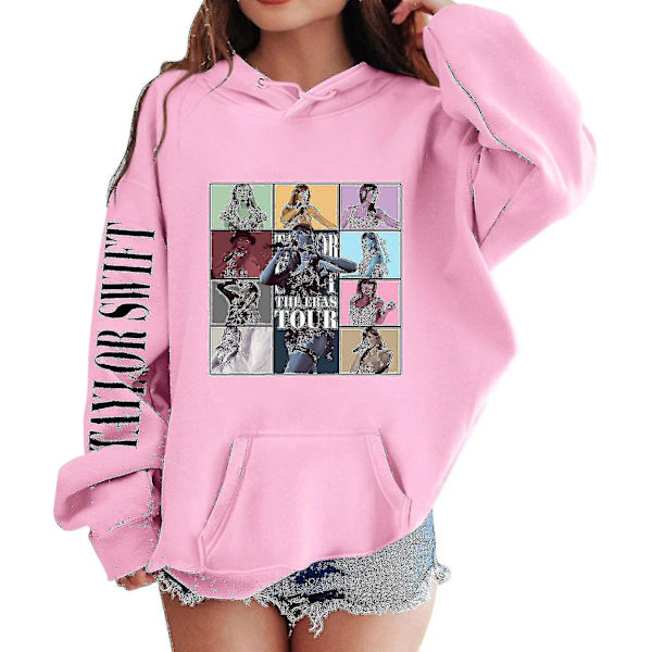 Luvtröjor för flickor 1989 Casual Taylor-tröja Barn Pojkar Swifts Pullover Konsertdräkt med huva för 4-14 år 04 pink 13 to 14 Years