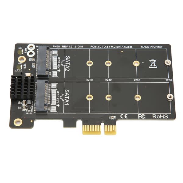 Adapterkort M.2 SATA til PCIE Dual Disk Array Kort Transmisjonsstabilitet Utvidelseskort