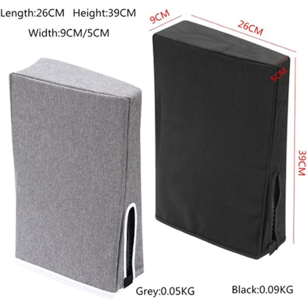 Game Console Damm Cover för PS5, Vertikal Game Console Damm Cover, Portable-Grå
