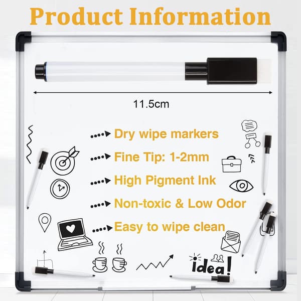 【BQ】Lille whiteboardpen, 10 sorte whiteboardpenne, med viskelæder, fin spids, whiteboardpen til børn