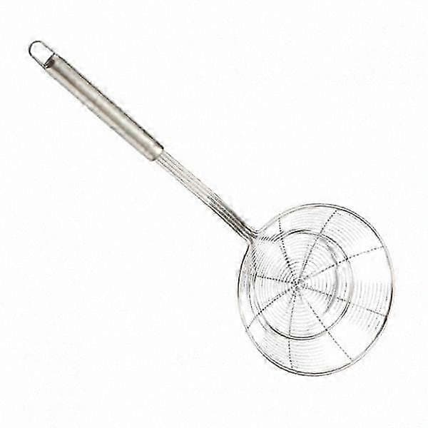2-delt sett med øse og sil i rustfritt stål for fritering, størrelser 16 cm og 14 cm