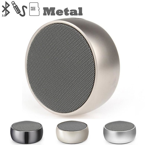 Bluetooth-høyttaler Bærbar Mini Bluetooth-høyttalerkort Trådløs metall liten høyttaler sølv silver