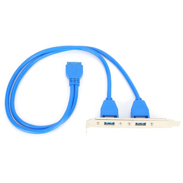 Dual Port USB Bakre Panel Bracket Moderkort 19 Pins förlängningskabel