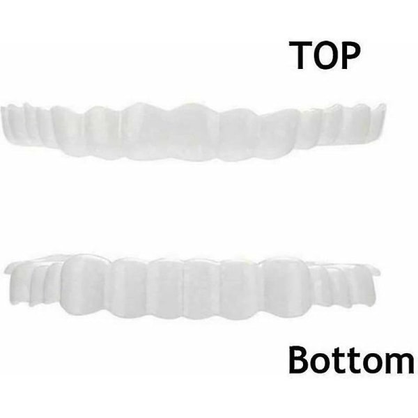 Smile seler Snap på øvre og nedre falske tænder Dental Finer Protese Cover Set 2 Set