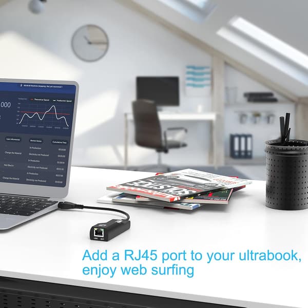 【BQ】USB Ethernet-adapter, USB 3.0 til RJ45 Ethernet-adapter, Netværk 1