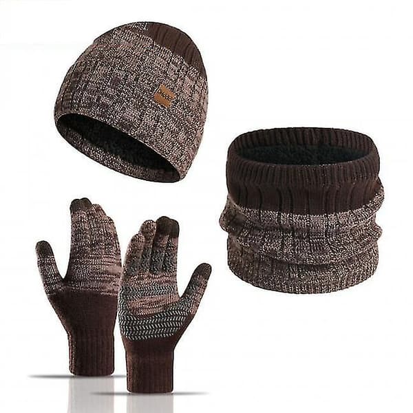 【BQ】Vinterlue Skjerf Hansker Sett brown