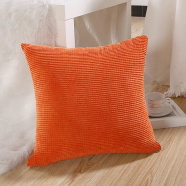 Mjuka dekorativa manchester sammet fyrkantiga kuddfodral (orange, 45* 45 cm)