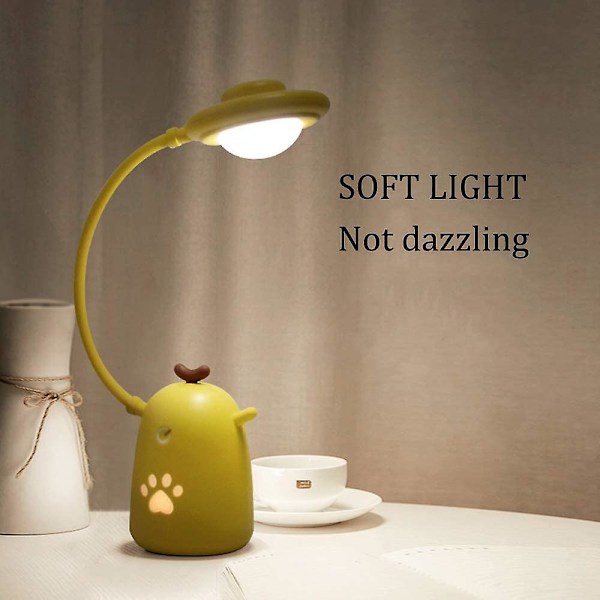 Led skrivebordslampe Barn Øyepleie nattlys Justerbar studie-leselampe Yellow