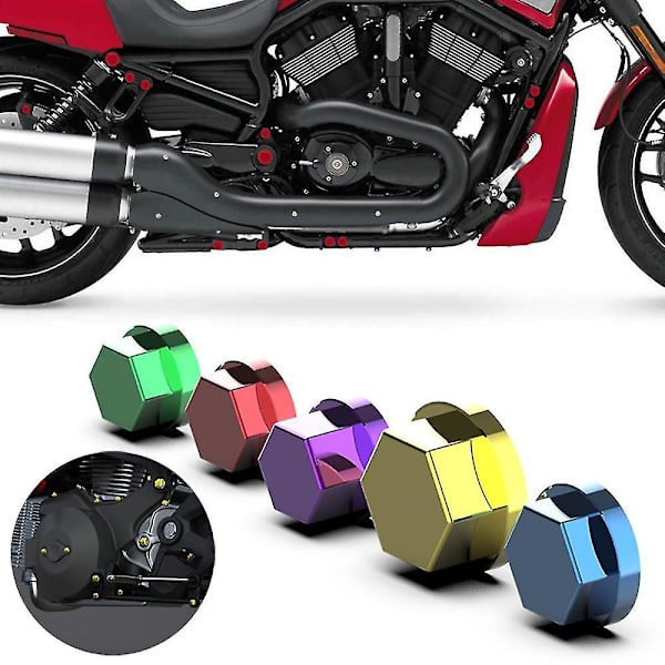 30 stk Universal Motorsykkel Modifikasjon Tilbehør Hode Skrue Mutter Cap Deksel Dekorative deler Gold