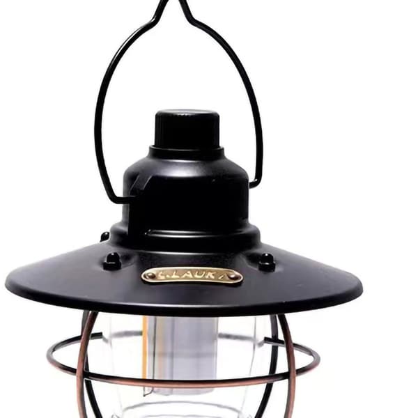 Campinglys Dæmpbar Multi-Modes Retro Bærbar Teltslampe til Fiskeri Vandreture Havegård Klassisk Sort