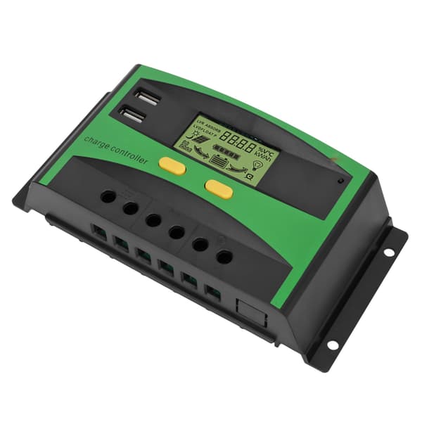Solar Charge Controller LCD Strømdisplay Automatisk Genkendelse Intelligent 12V 24V 30A Regulator
