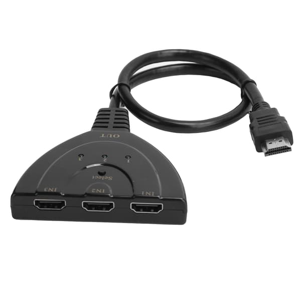 3 input 1 Output HD Multimedia Interface Converter 4K Switch Hub Box Splitter med kabel
