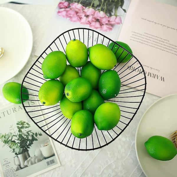 12st konstgjorda citroner Simulering Frukt Konstgjorda falska citroner Frukt för hem Kök Fest Fotografi rekvisita Green