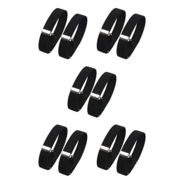 【BQ】1/2/3/5 2 stk. Mode herreskjorte ærmeholder elastisk Sort 2x32cm 5Sæt 5Set Black 2x32cm