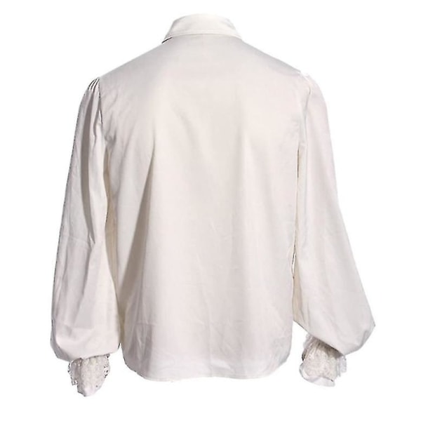 Mens Medieval Victorian Steampunk Shirt Costume white 2XL