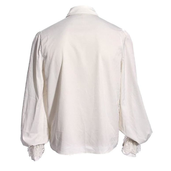 Mens Medieval Victorian Steampunk Shirt Costume white 2XL