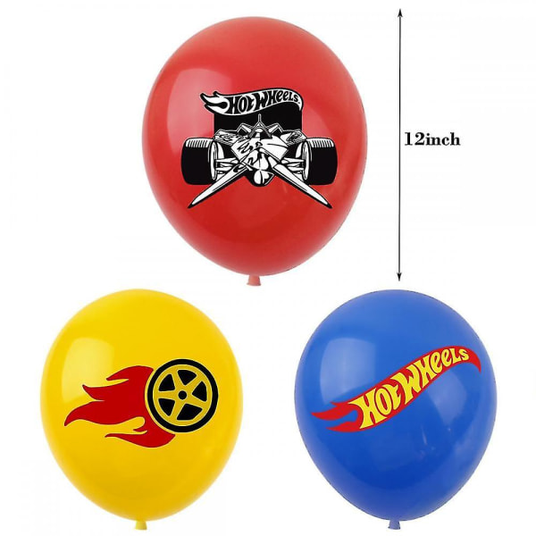 12 tums ballonger Race Car Födelsedagsdekorationer för barn Pojkar Racing Party Supplies 18 PCS