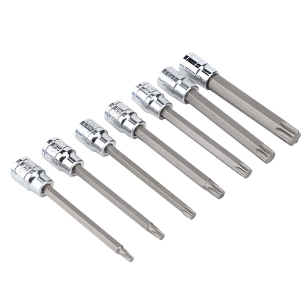 Extra lång Torx Star Bit Sockel Set, 7st, 3/8" Drive