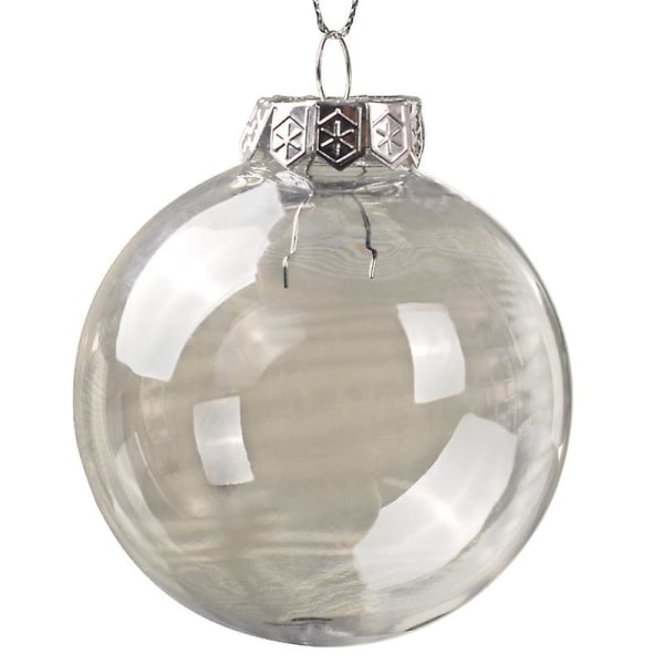 10Pcs/Set Plastic Decorative Balls Delicate Christmas Transparent Ball Ornament Party Supplies (8cm)