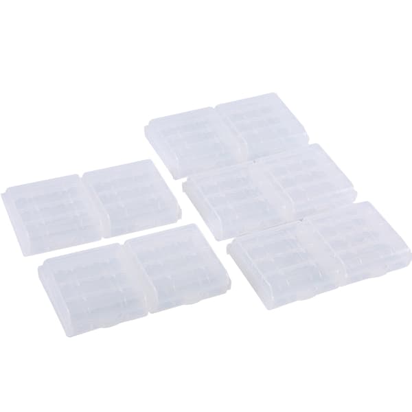 Multifunktionell transparent plastbatteriförvaringslåda - 10 st