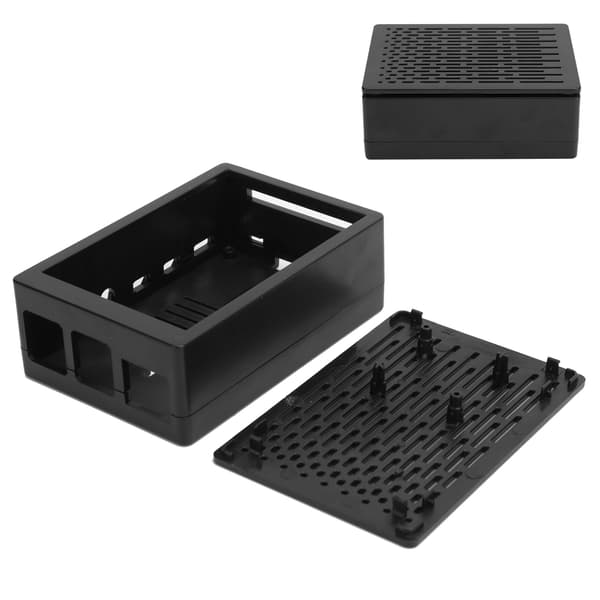 Skyddsfodral för Raspberry Pi 4B ABS-skal Reserverad alla portar för HDMI USB A/VSvart