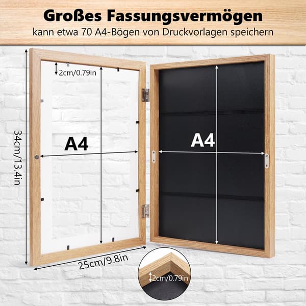 [BQ]4-pack Träfärg A4 Barnramar - Eco MDF, Collageram för Barns Konstverk[CP]