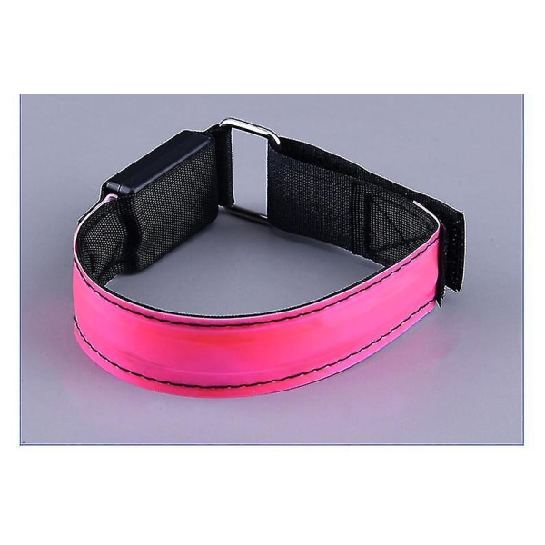 Oppladbart LED-armbånd Led-løpelys med høy synlighet for løpere Pink