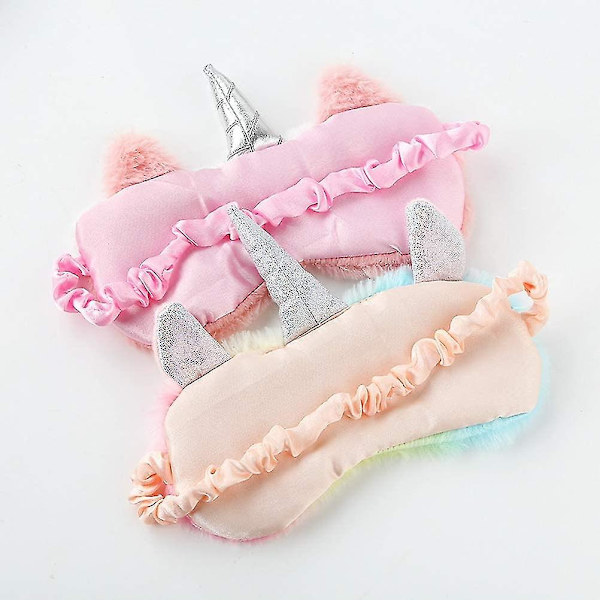 2 stk Unicorn Kids sovemaske, søde 3d dyreøjenmasker åndbar plys sovemaske Gir