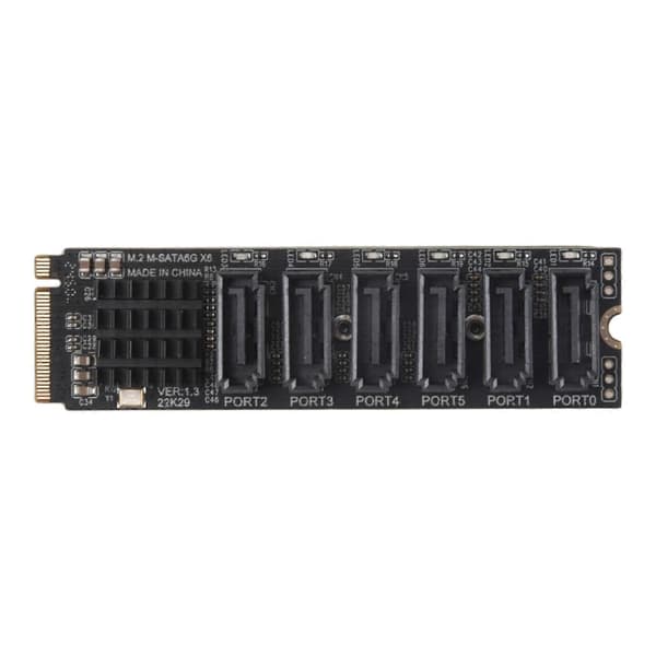 【BQ】M.2 NVME PCI-E PCIE X4 X8 X16 till 6-portars 3.0 SATA-adapterkort Riser ASM1166 Chassi Server PC Compu