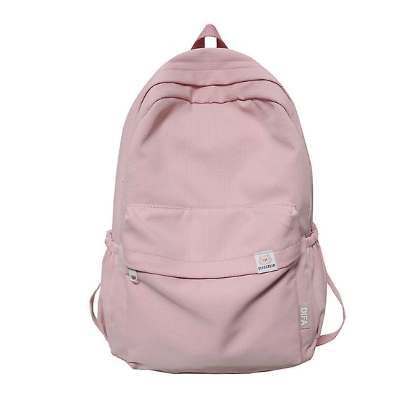 Vandtæt Nylon Kvinder Rygsæk Kvinde Rejsetaske Rygsække Skoletaske Til Teenagepiger Ensfarvet Bogtaske pink