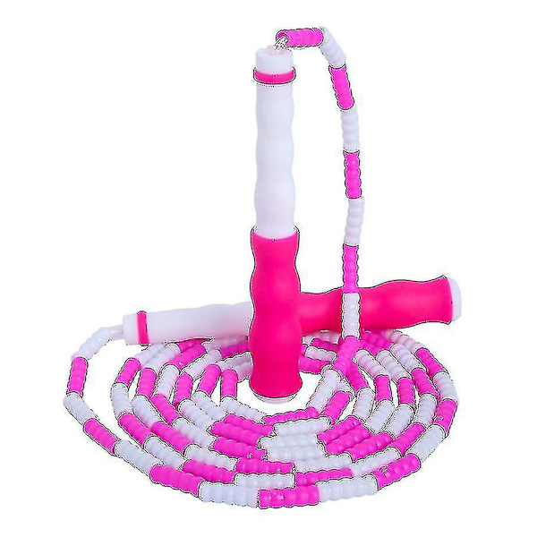 Hoppetau med mykt perler og justerbar seksjon hoppetau uten floker Fitness sportsutstyr pink