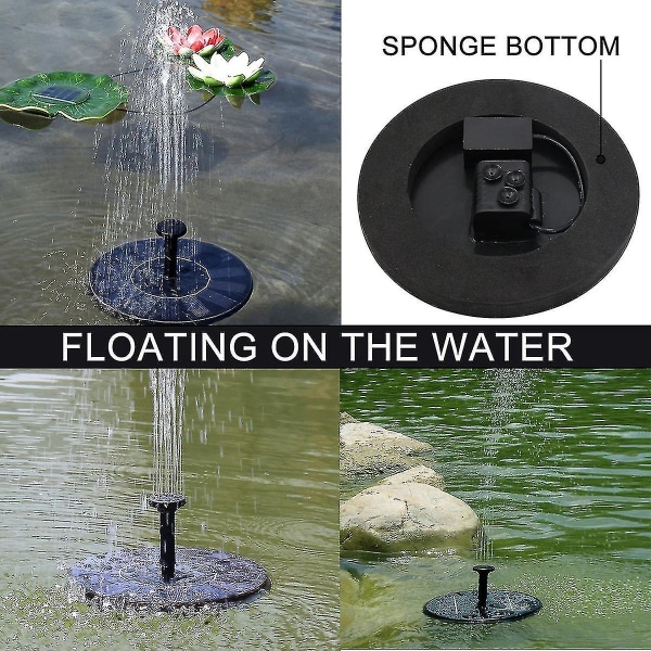 Solar Bird Bath Water Fountain Pump, Free Standing 1.4w Floating Bird