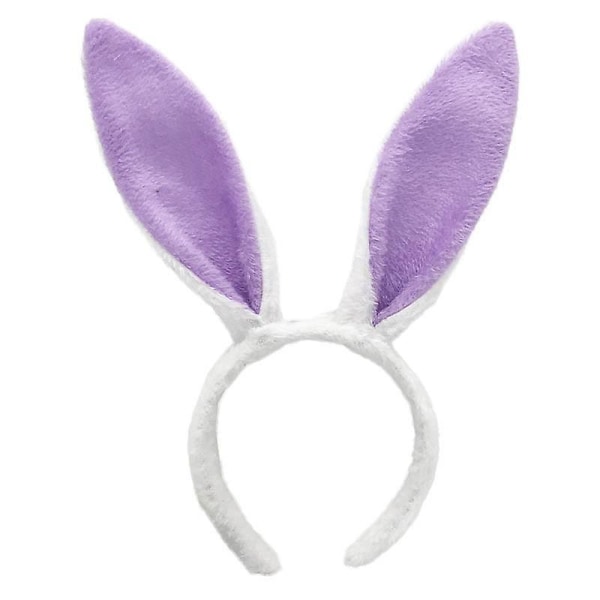 Söt kaninöra Pannband påsk Vuxna Barn rekvisita Plysch hårband Bunny Ear Hårband Fest Kostymdekorationer Håraccessoarer lila vit purple white