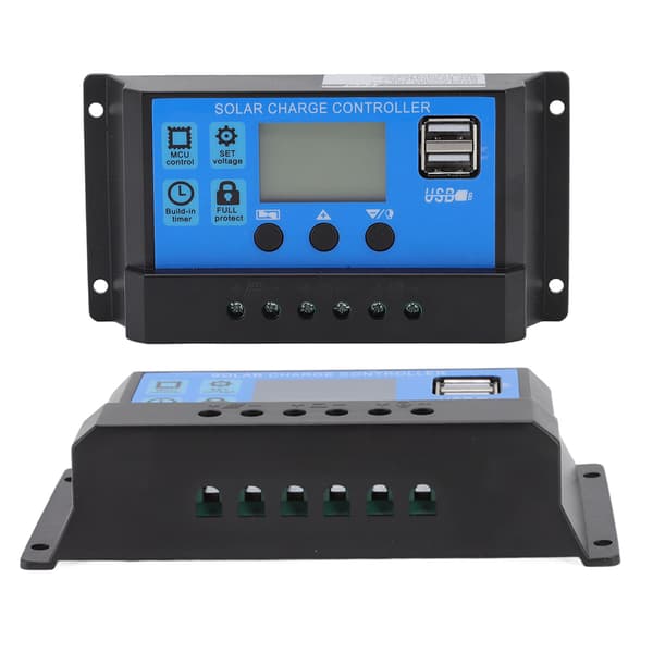12V 24V Solar Charge Controller Dobbelt USB-port 10A Industriel Solpaneloplader