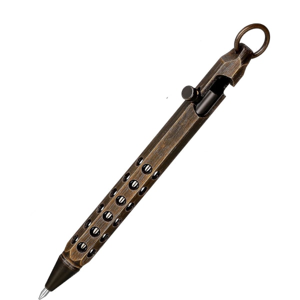 Sexkantig penna i massiv mässing, Bolt Action Pen Edc Pocket Pen Signature Pen Pocket Pen black