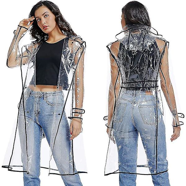 Vattentät regnkappa Lätt packbar regnkappa Transparent regnponchos