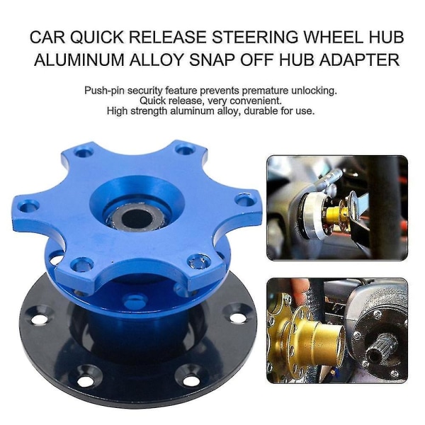 Universal Quick Release Adapter Snap Off Steering Wheel Hub Race blue