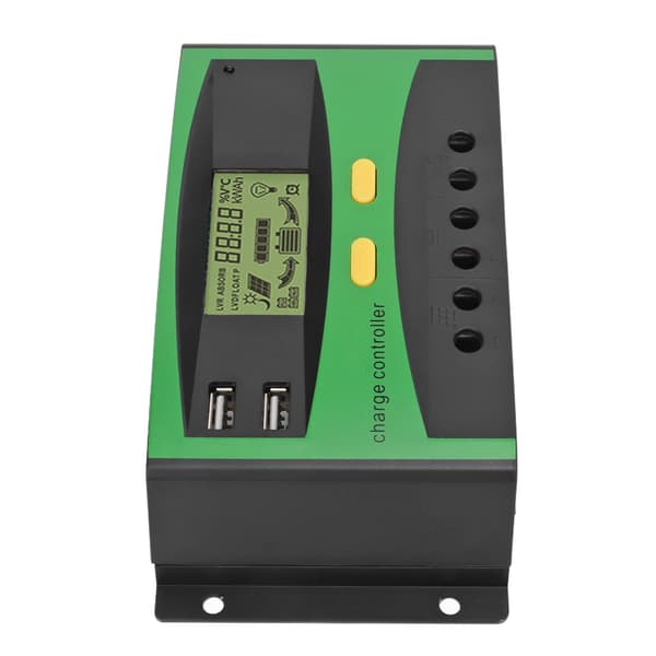 Solar Charge Controller LCD Strømdisplay Automatisk Genkendelse Intelligent 12V 24V 30A Regulator
