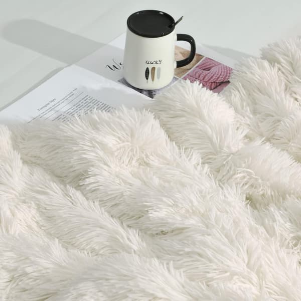 Shaggy Longfur Kunstig Pelspledd, Fuzzy Pledd 80*120cm