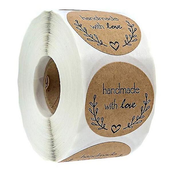 Julklappspåseetiketter 500st Runda etiketter Papper Tackklistermärke Bröllopspresenter Box Förpackning Nyår 2022 Julklistermärken handmade black heart