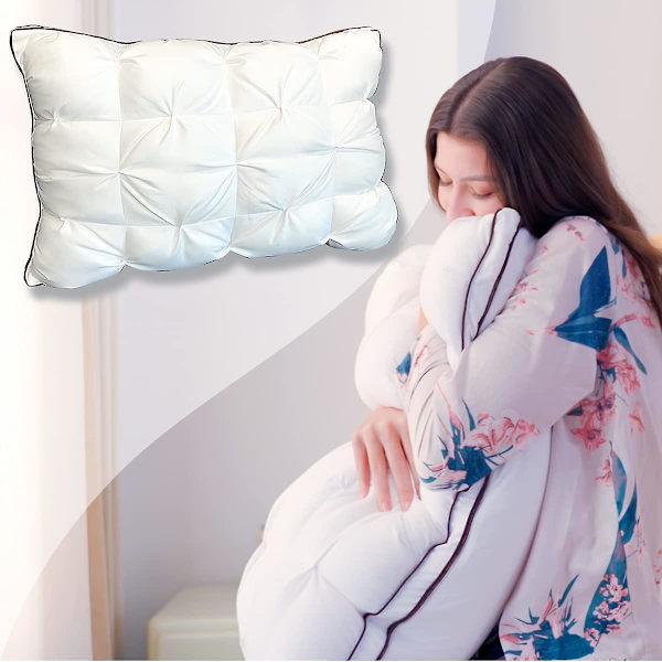 Lyxhotell kvalitet mjuka och fluffiga kuddar lindra nacksmärta och justerbar ergonomi White