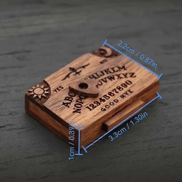 【BQ】Mini Ouija-bräda med hemlig låda, retro present för heminredning i trä