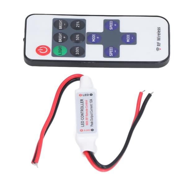 RF Fjernbetjening 11 Tasters Trådløs Mini LED Controller Lysdæmper Rød Sort Ledningsinterface