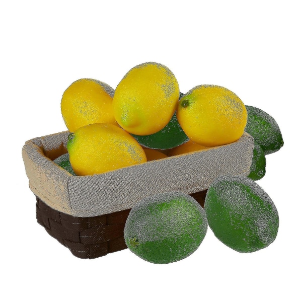 Stor konstgjord citron och lime, realistiska dekorativa falska vägar -12 arter (6 sorters olika färger)