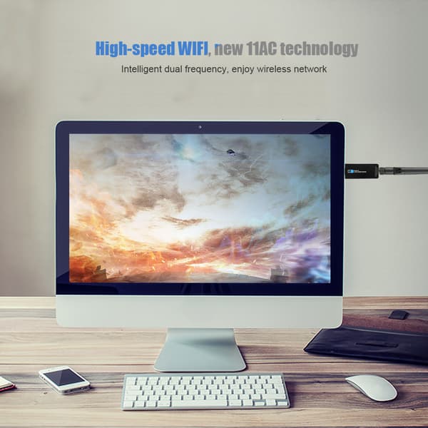 RTL8821AU Dual Band 600Mbps USB WiFi-adapter med Bluetooth-understøttelse
