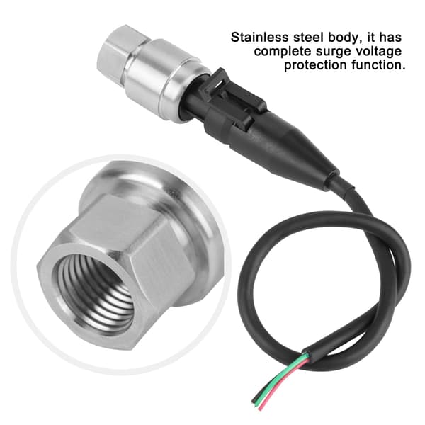 G1/4\" Tryktransducer Sensor Input 5V Output 0,5‑4,5V / 0‑5V til vand gas olie (0‑150PSI)