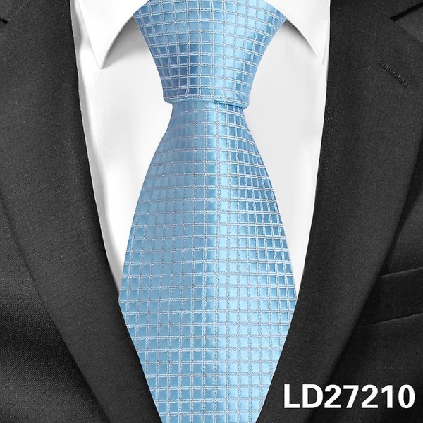 Klassiske plaid halsbånd til mænd Casual jakkesæt Slips Gravatas Stripe Blue Herre slips til business bryllup 8 cm bredde mænd slips LD27210